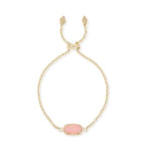Kendra Scott Elaina Gold Adjustable Chain Bracelet -- Pink Gunmetal